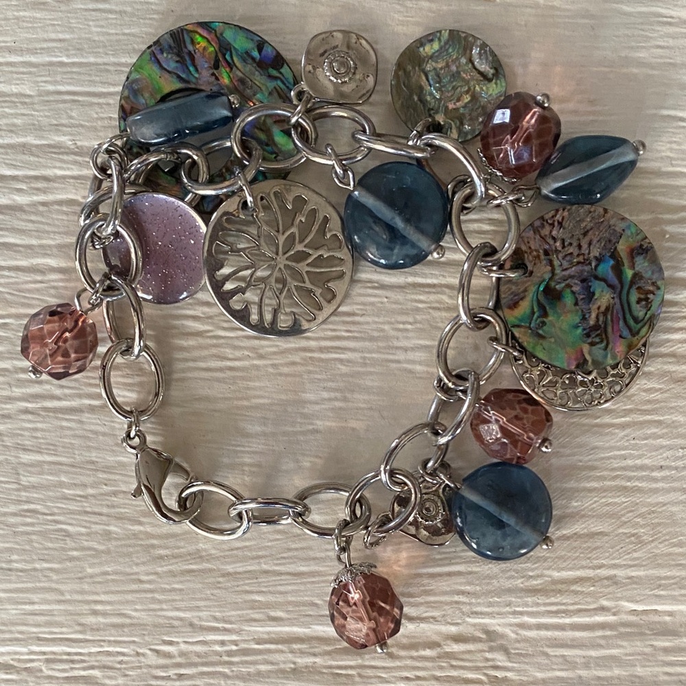 Lia Sophia Silver Bracelet with Multicolor Charms
